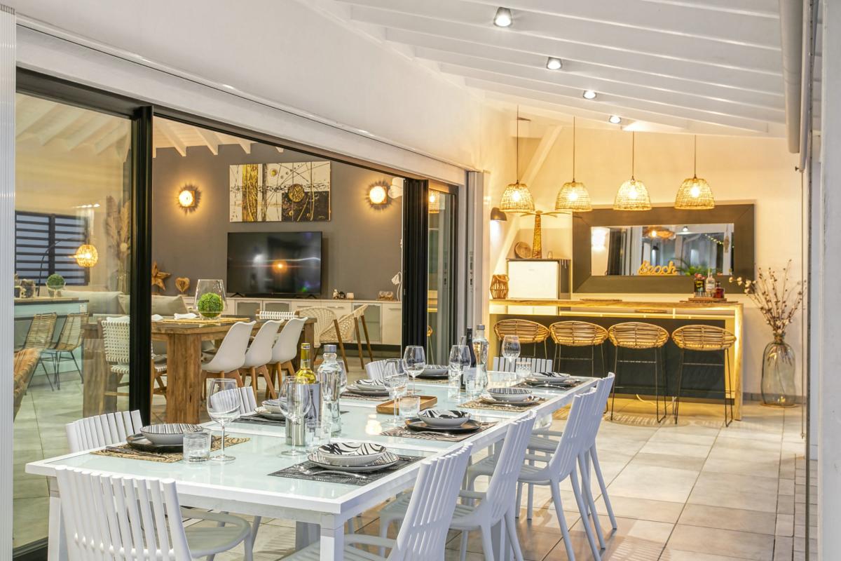A louer villa vue mer Mont Vernont Saint Martin_ Terrasse Nuit - 35